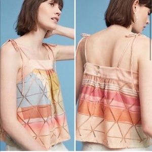 ❄️Anthropologie• Akemi Kin Geo Tie Shoulder Tank